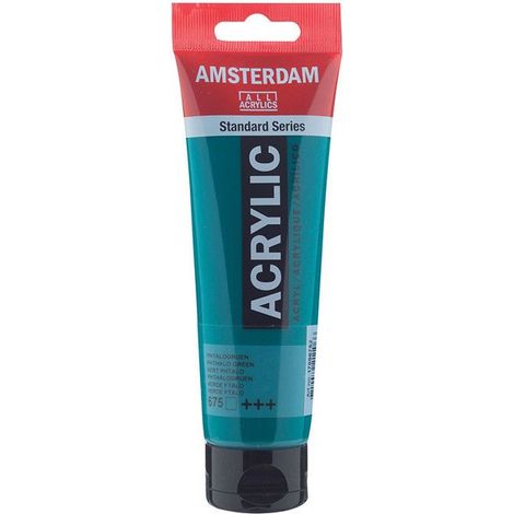 Peinture acrylique - Amsterdam - Acrilico Standard - 120 Ml - Vert Ftalo - Haute résistance à la lumière (1/2)