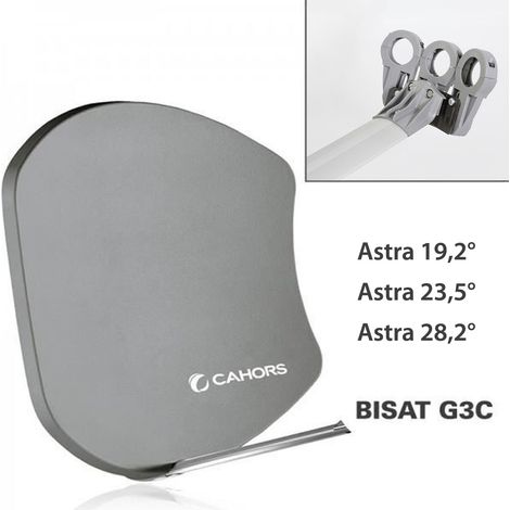 Antenne Multisatellite - Cahors - SMC Bisat - 3 sorties - Gain 37,5 dB - Astra 19,2° 23,5° 28,2° (1/2)