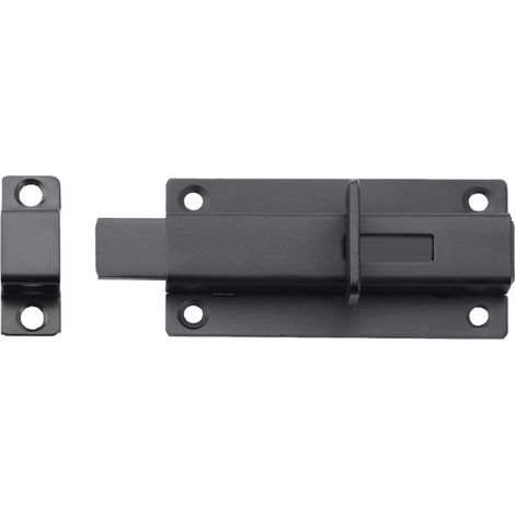 Loquet Porte Verrou de Fermoir avec Vis, Verrou Porte Exterieur Longueur 8.5 CM, Loquet Portail en Acier Inoxydable Pratique, pour Pour Portes, Fenêtres, Clôtures, Noir (1/5)