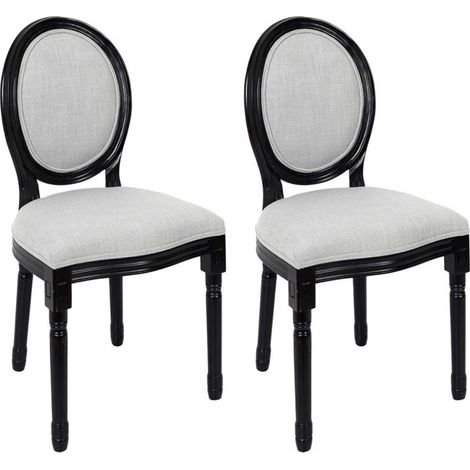 Lot de 2 Chaises Design "Eleonor" 96cm Noir & Gris (1/5)