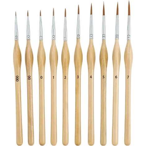 Pinceau à pointe fine 10 triangles pour stylo à crochet, idéal pour la peinture, le dessin au trait et le dessin artistique, pour étudiants. (1/5)