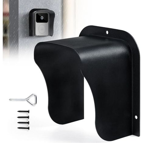 Housse de sonnette noire résistante aux intempéries, protection pour sonnette avec anneau métallique large, housse de protection contre la pluie pour contrôle d'accès, protection pour clavier (1/5)