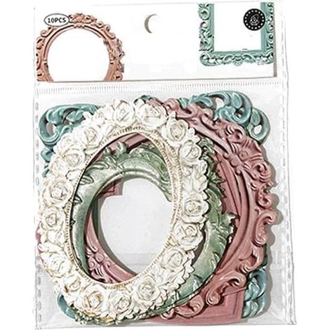 Lot de 10 cadres photo multicolores en papier, cadre photo décoratif en papier, cadre photo creux créatif en relief, planificateur, scrapbooking, vintage, décoratif (1/5)