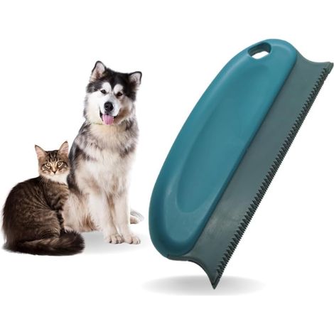 2-teiliger Tierhaarentferner für Hunde und Katzen, 15 cm, selbstreinigend, tintengrün, für Teppiche, Sofas und Kleidung