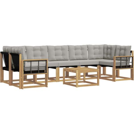 Ensemble de canapés d'extérieur 8 pcs Blanc et gris clair vidaXL