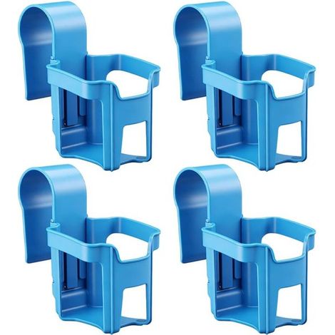 Portavasos para piscina de 4 piezas, Portavasos, Plástico, 13,5 x 10 x 8,5 cm, refrescos, protector solar y teléfonos móviles, Azul (1/5)