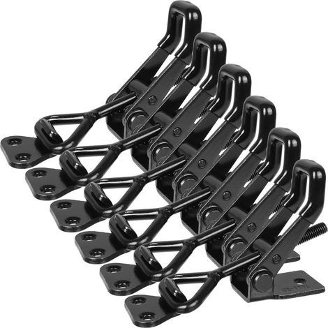 Metall-Kippriegel – 6 Stück – Verstellbar – Tragkraft: 250 kg – Rauchertürschloss – Metallschloss für Boxen, Türen, Schränke, Koffer (1/5)