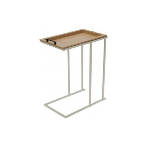 MESA AUXILIAR ESTRUCTURA BLANCA Y MDF