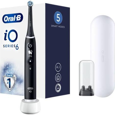 Spazzolino elettrico Braun Oral-B iO  6 Ricaricabile Elettrico con Custodia da Viaggio Nero 0,9W (1/5)