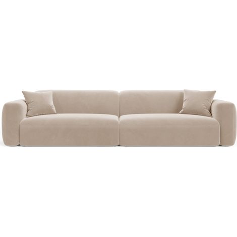 Canapé modulable 4 places en velours beige (1/4)