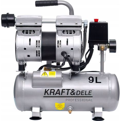 Compresseur sans huile 9 L 550 W 8 bar 155 l/min 1380 tr/min 230 V Kraft&Dele (1/5)