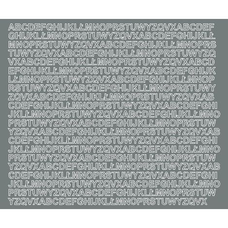 Lettere adesive autoadesive da 7 mm, grigio opaco (1/2)