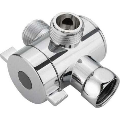 3-Way Shower Head Water Diverter Valve, G1/2" Multifunctional Adjustable Switch Adapter for Toilet Bidet or Shower Head, Silver (1/4)