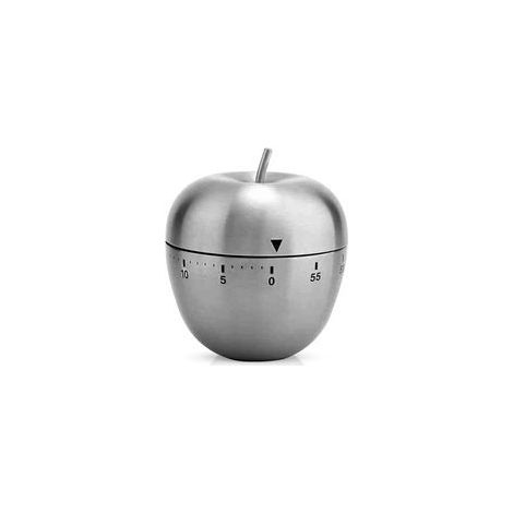 Horloge de Cuisine en Forme de Pomme Alarme Rotative Mécanique en Acier Inoxydable Minuterie de 60 Minutes pour la Cuisson