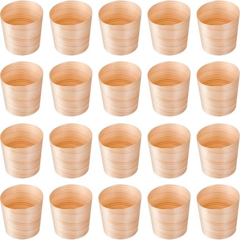 Gobelet En Bois - 4,5 Cm - Pour Eau Boissons Salade - Lot De 40 Pièces (1/5)