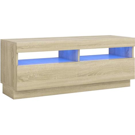 Maison Exclusive - TV-Schrank mit LED-Leuchten Sonoma-Eiche 100x3