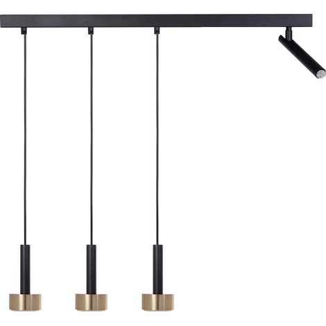 Lampada sospesa moderna nero-oro 4 luci STAMP Sigma (1/3)