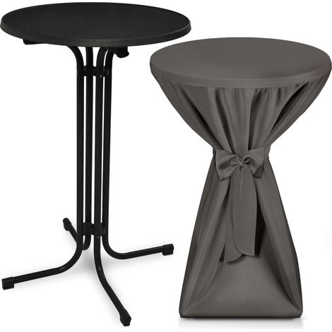 Outdoor Stehtisch Bellini, klappbar, Ø70cm, Anthrazit, mit Husse