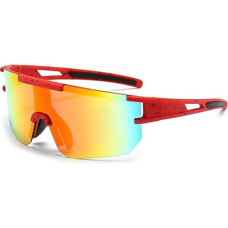 lunette De Cyclisme Polarises-rouge, Lunette Velo Route, Lunette Sport Homme Femme, Coupe Vent Et Anti Bue Anti Uv 400, Pour Course  Pied, Cyclism (1/5)