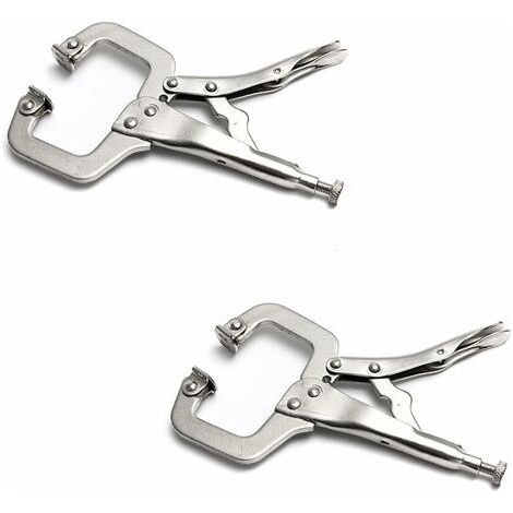 Lot de 2 colliers de serrage de 22,9 cm avec patins pivotants en acier pince étau de soudage (1/3)