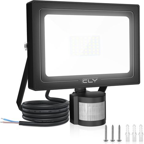 Projecteur LED Détecteur de Mouvement 50W, 4700LM Spot LED Extérieur Étanche IP66 Projecteur Exterieur 6500K Blanc Froid Éclairage Exterieur avec Detecteur Pour Cour Garage Patio Jardin (1/5)