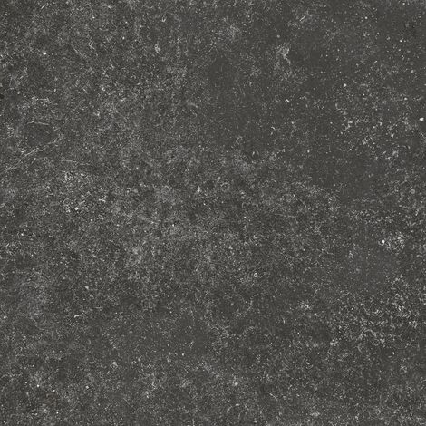 Carrelage effet Pierre Calcaire Gris Carbone 80x80x0,9 cm Mat Domella - Sol et mur intérieur (vendu par carton de 1,28 m²) - RO'MA CARRELAGE