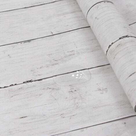 Carta adesiva per mobili in legno bianco 40x300 cm, carta da parati adesiva per mobili da cucina, carta vinilica decorativa autoadesiva impermeabile per mobili