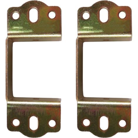 Lot de 2 supports de charnière de lit en métal robuste de 50 mm de large – Support central, support de solive en bois avec crochets pour cadre de lit (1/5)