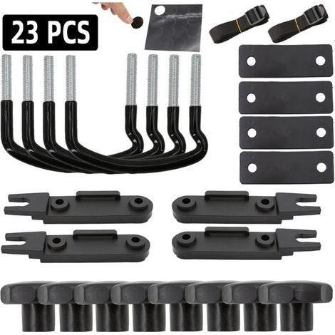 4 Pinces Fixation de Coffre de Toit en U Fixation Coffre de Toit Universelle Supports de Fixation pour Coffre de Toit Support Mural en U Kit de Montage Universel pour Coffre de Toit (1/5)