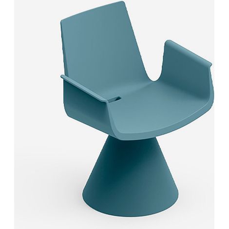 Moderne Gartenstuhl mit Armlehnen aus Polyethylen 61,5x59x82 - Blau (1/3)