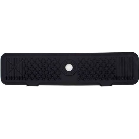 Tapis de robinet en silicone, protection anti-éclaboussures pour robinet d'évier, tapis de comptoir pour évier de cuisine et de salle de bain (noir, 61 cm)