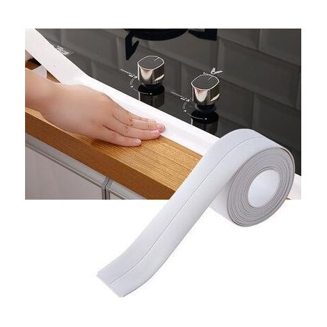 pieces 3.2m, White Silicone Sealant Bathroom,Sealing tape for kitchen or bathroom,Self-adhesive anti