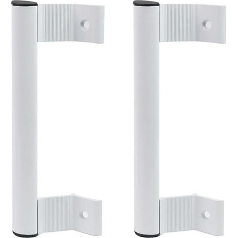 Lot de 2 poignées de porte coulissante en verre pour porte de terrasse coulissante - En alliage d'aluminium - Blanc (1/4)
