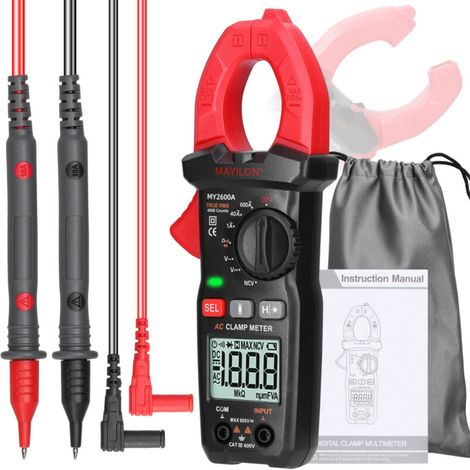 Multifunktionales Messgerät, digitales Stromzangenmessgerät, 600 V, mit NCV-Test - KISTO