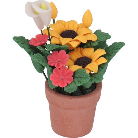 Plantes miniatures pour maison de poupée (échelle 1:12) - Plantes artificielles miniatures en pot, fabriquées à la main, très réalistes, pour accessoires de maison de poupée (1/5)