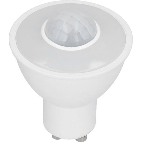 Bombilla LED GU10 con sensor de movimiento infrarrojo, 5W, 500lm, luz blanca fría, para techo y pasillo, CA 100–240V