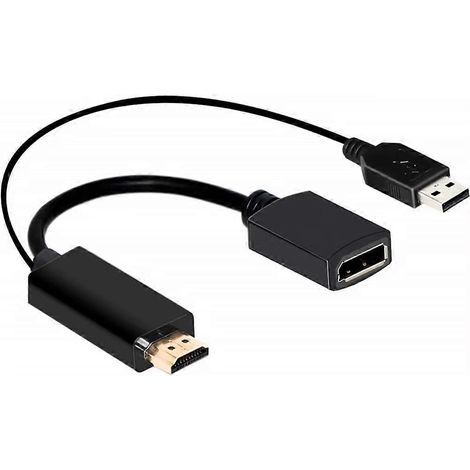 Câble adaptateur HDMI vers DisplayPort 4K 60 Hz, convertisseur HDMI vers DP 1080p 120 Hz, compatible PC, TV, Xbox et PS4 (1/5)