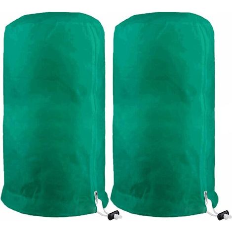 Housse de Protection pour Plantes d'Hiver, Housse d’Hivernage pour Plantes de Jardin Réutilisable,Housse Hivernage Plante avec Fermeture Éclair et Cordon de Serrage (60×80cm,vert×2) (1/5)