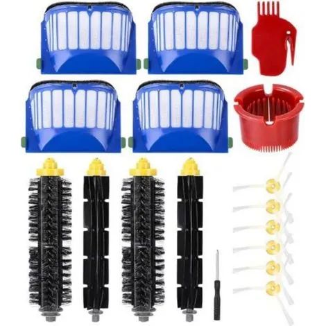 Kit d'accessoires de rechange de 17 pièces pour iRobot Roomba séries 600, 605, 615, 616, 620, 621, 630, 635, 650, 652, 660, 665, 680, 690 et 695, comprenant des brosses et des filtres pour aspirateur (1/3)
