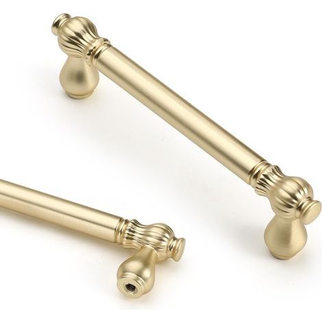 Set mit 10 goldenen Möbelgriffen, 96 mm Lochabstand, rostfreie Metallgriffe für Küche und Schlafzimmer, einfache Montage - CK-EU0008 (1/3)