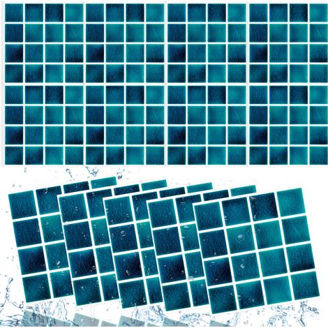 Autocollant Mosaïque - 10 x 10 cm - Auto-adhésif Imperméable - Pour Dosseret Cuisine Salle De Bain - 20 Pièces (1/5)