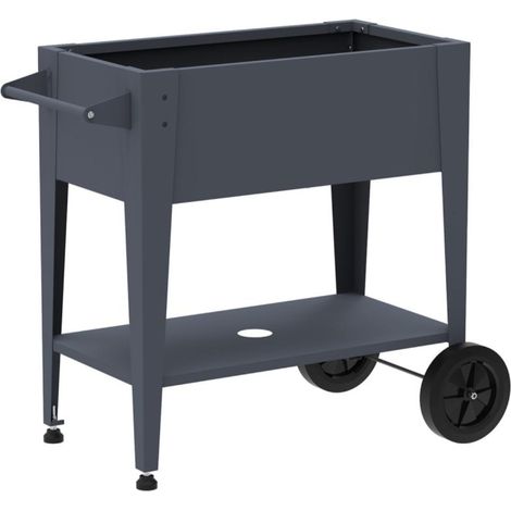 Westmann Metall Hochbeet mit Rollen anthrazit (1/5)