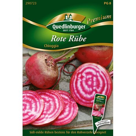 Quedlinburger Saatgut – Betterave rouge Chioggia – Graines de légumes Premium, variété historique à anneaux blancs et rouges (1/2)