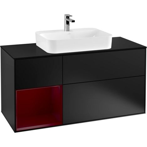 V&B Waschtischunterschrank Finion 120cm, Pl bla m, Reg li Peo, bla m Lac (1/2)