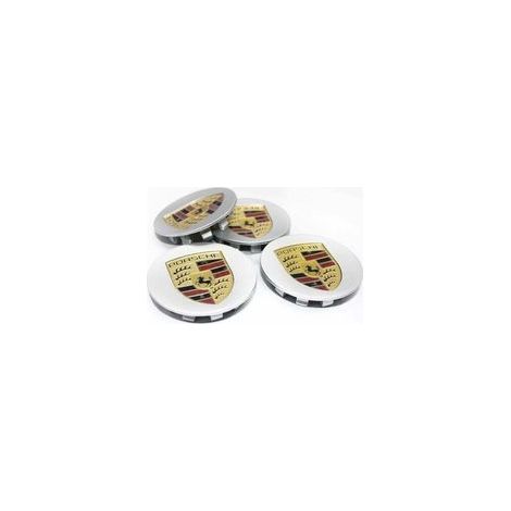 Couvercle central pour jante automobile – Lot de 4 pièces, diamètre 75 mm, finition argentée, compatible Porsche (1/2)