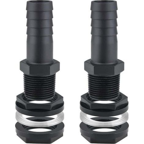 pair 2PCS Trop Plein Cuve, 25mm Passe Paroi Cuve raccord Male Leakproof Hose pour Citernes Raccord Récupérateur eau de Pluie de Pluie Passages Mit Joints