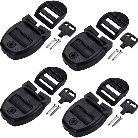 4 Set Hot Tub Cover Clips, kit de réparation de couverture de spa, kit de réparation de loquet de remplacement avec fente, 4 glissières, 4 clés avec 8 vis, loquets Clip Lock