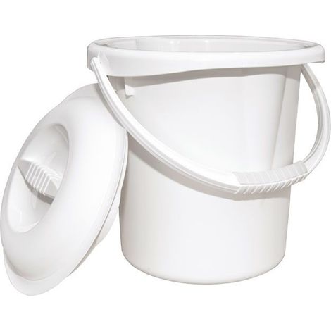 Seau avec couvercle - Identités 801164 - et anse très pratique - 13 Litres. Coloris blanc. Contenance 13 litres