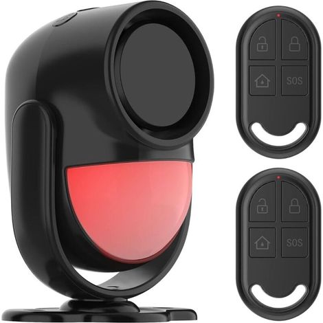 Sirene Alarme Detecteur de Mouvement sans Fil Exterieur Interieur avec 2 TéLéCommande, Alarme antivol pour Maison, Piscine, Moto, Camping, Car, Porte, Garage, Voiture sans Fil, 125dB (1/5)