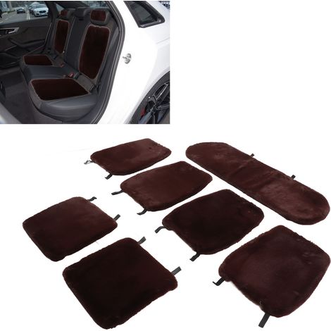 Autositzkissen-Set, dunkelroter Plüsch, 7-teiliges Set (große Größe) (schwer) (1/5)